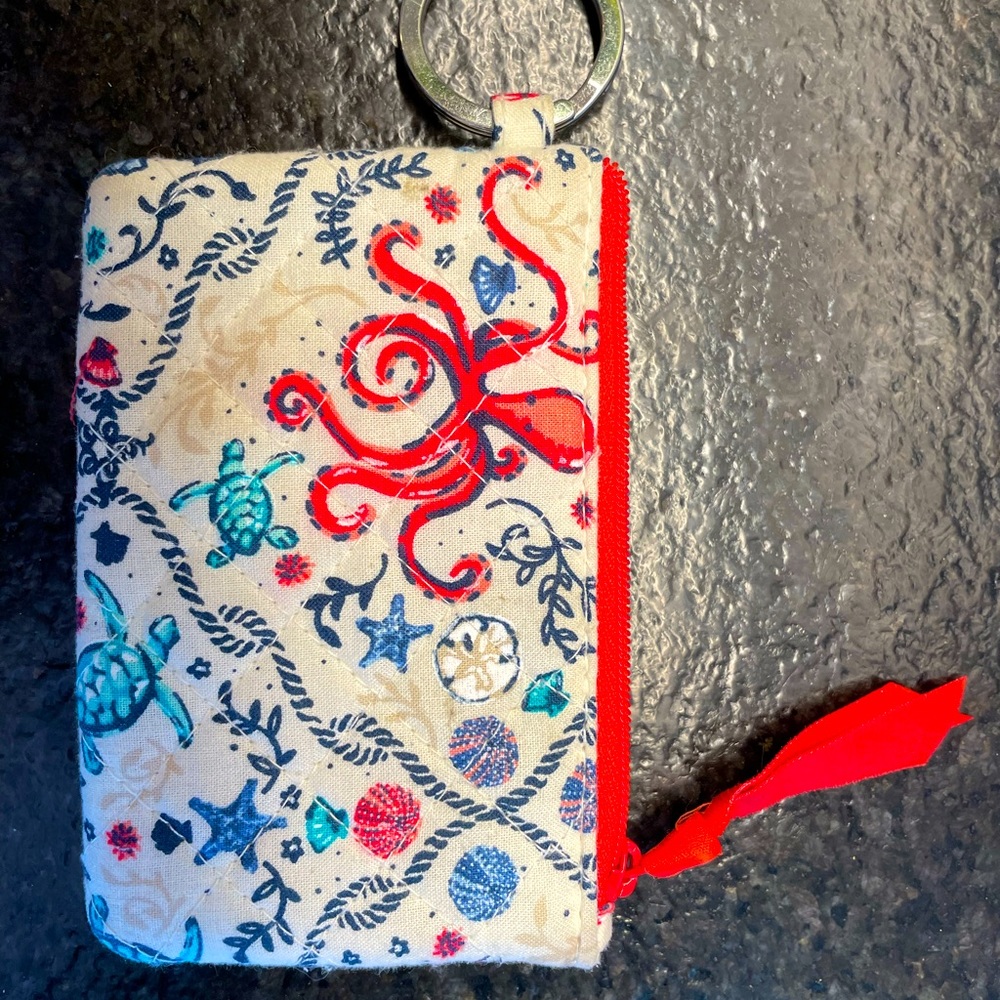 Vera Bradley Zip ID case wallet with key ring